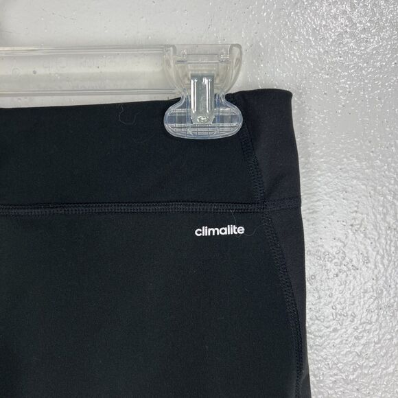 Adidas Leggings Women Medium Black Ombre Side Trim Cropped Activewear Bottoms - Picture 8 of 12